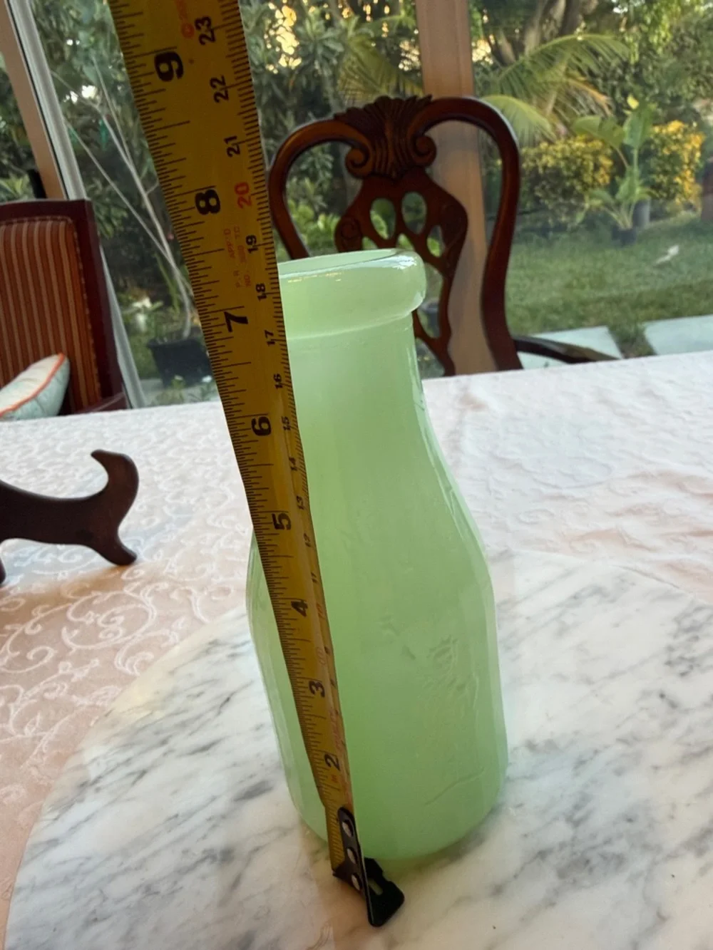Vintage Jadeite Green Milk Glass Bottle- Property of Liberty Milk Co.
